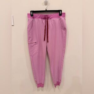 FIGS Women’s Zamora Jogger Scrub Pants Pink Size Large Technical Collection